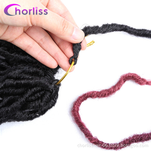 Wholesale Ombre Long Wave Gypsy Style Goddess Faux Locs Crochet Braids Synthetic Hair Extension Braiding Hair Synthetic Bulk